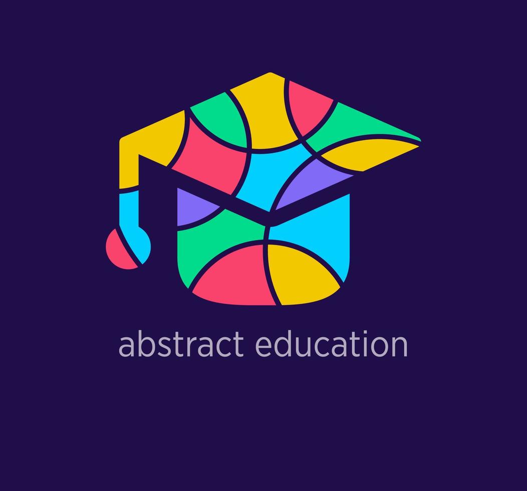 moderne abstrait éducation chapeau logo icône. unique conception Couleur transitions. coloré école casquette logo modèle. vecteur. vecteur