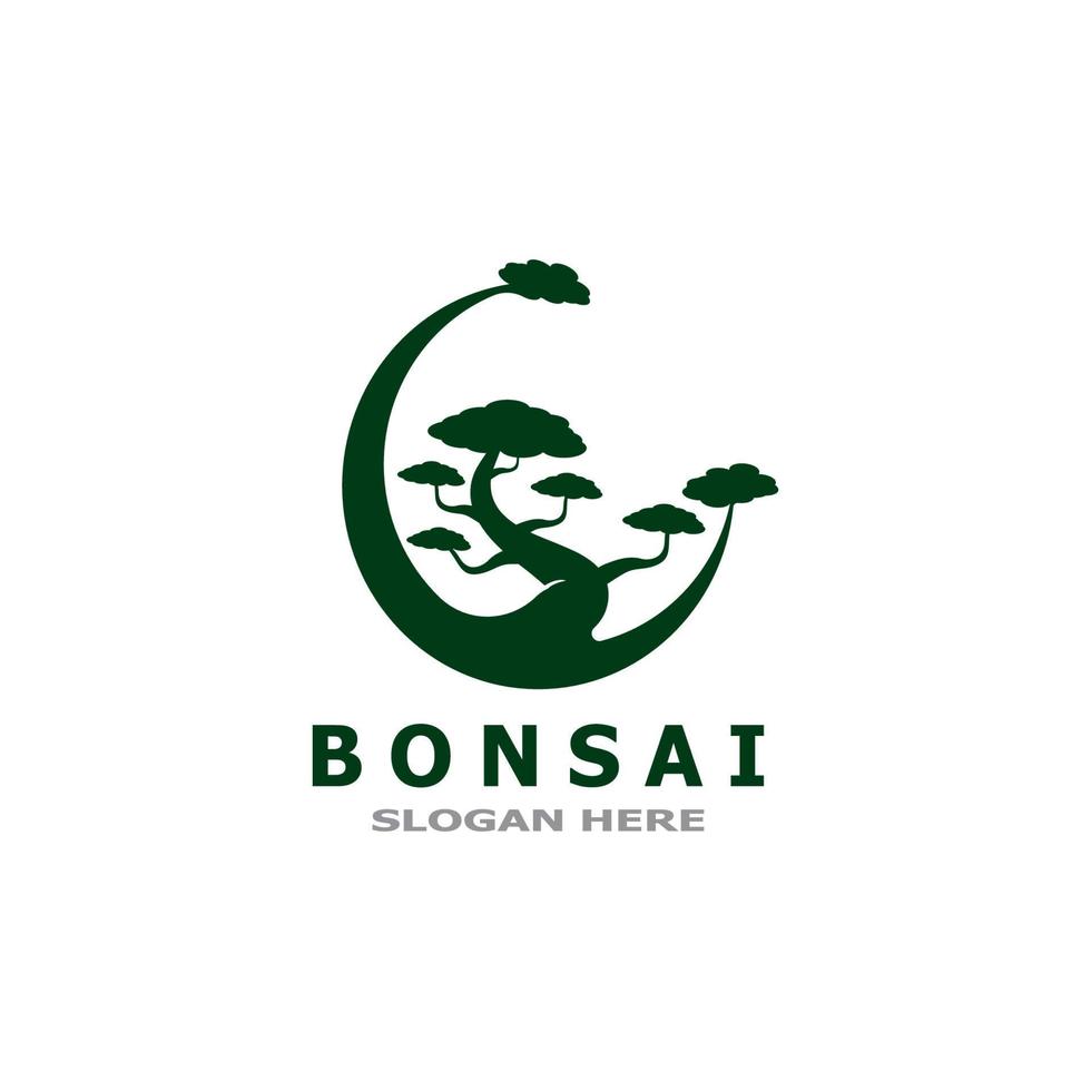 bonsaï arbre plante vecteur logo illustration