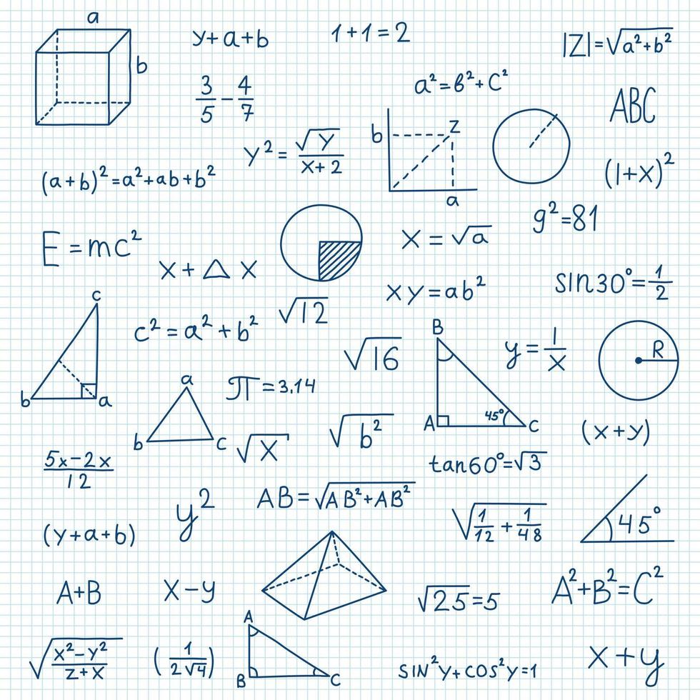 main tiré math symboles icône dans plat style. mathématiques formule vecteur illustration sur isolé Contexte. école éducation signe affaires concept.