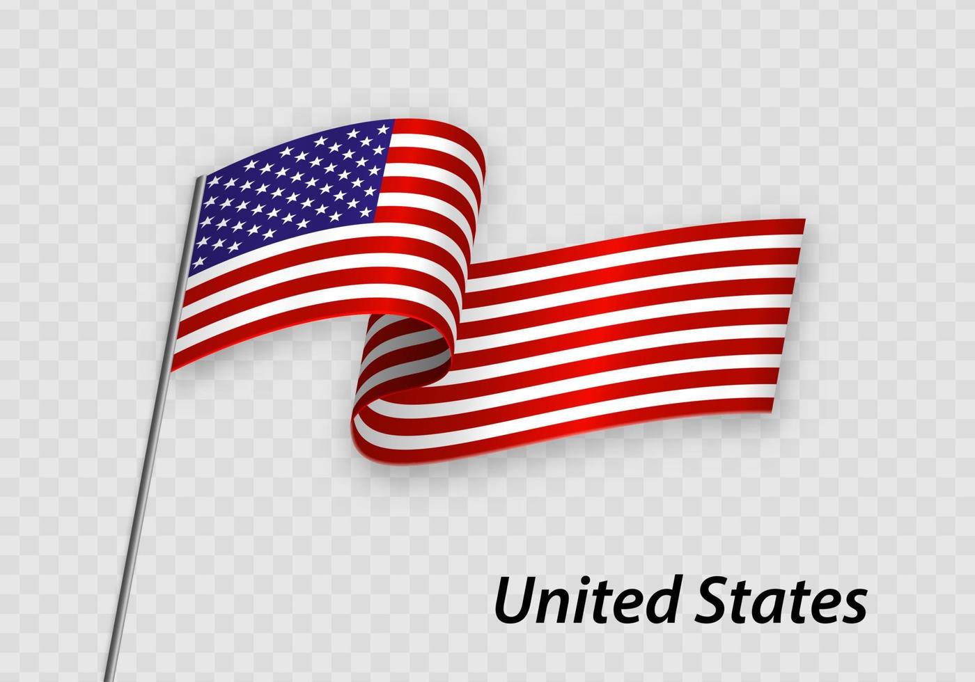 agitant le drapeau des États-Unis sur le mât. modèle pour l'indépendance vecteur