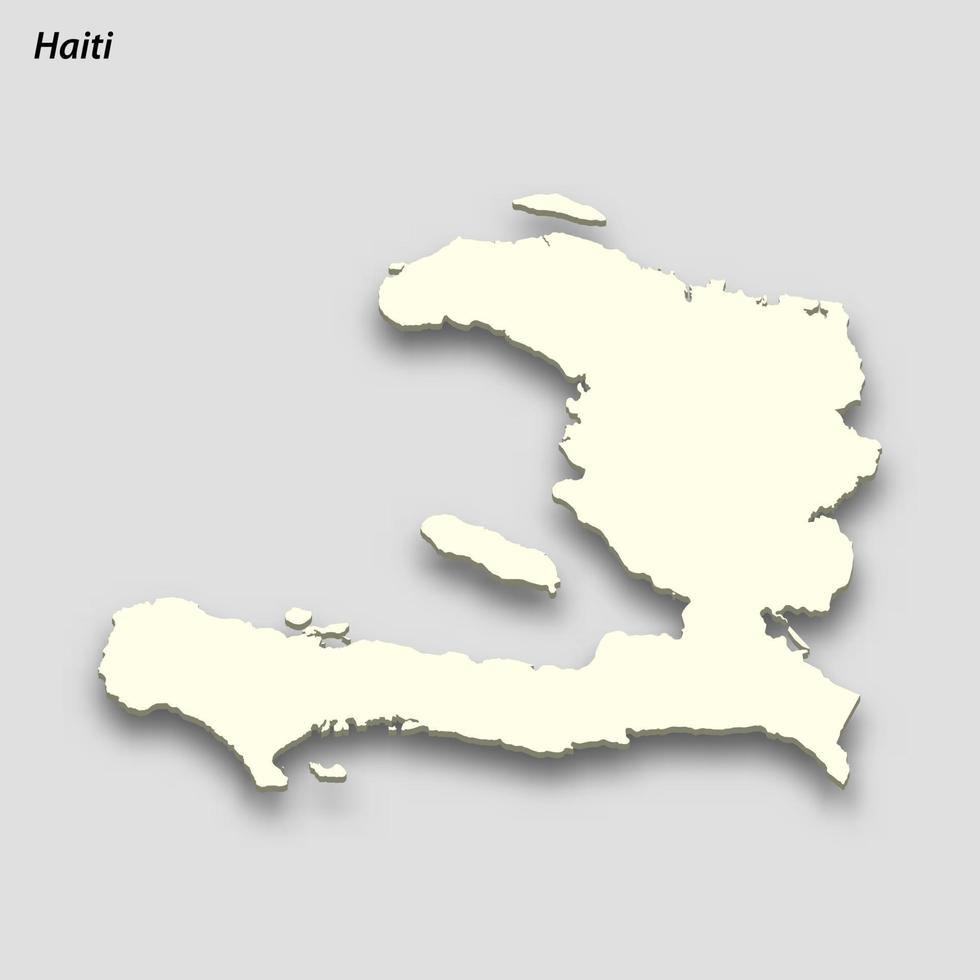 3d isométrique carte de Haïti isolé avec ombre vecteur