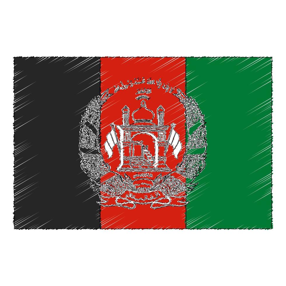 main tiré esquisser drapeau de afghanistan. griffonnage style icône vecteur