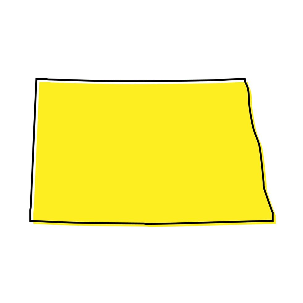Facile contour carte de Nord Dakota est une Etat de uni États. vecteur