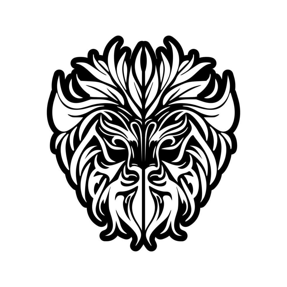 vecteur logo avec une noir et blanc lion.
