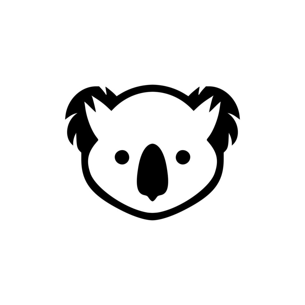 vecteur logo avec une noir et blanc koala.