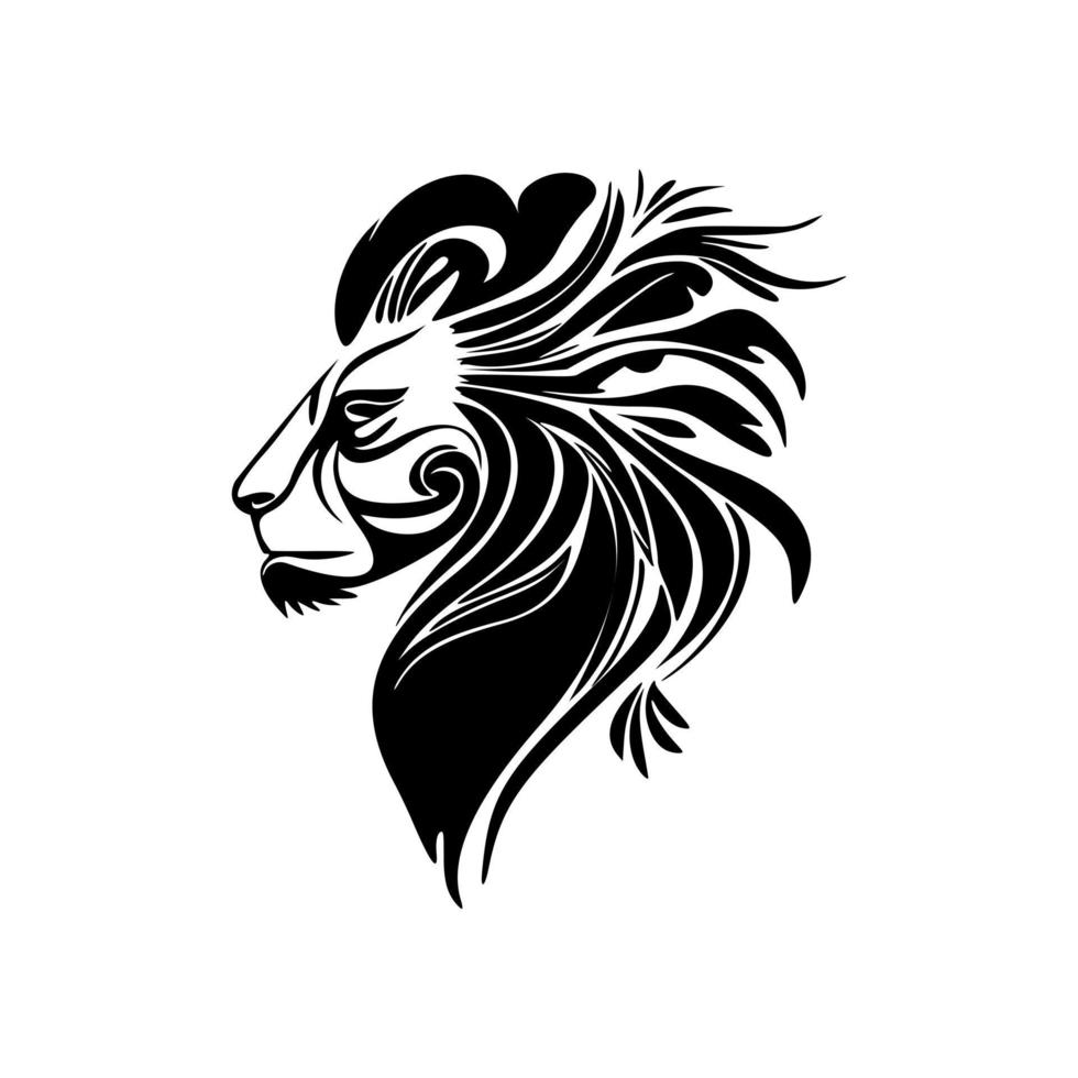 vecteur logo de une noir et blanc lion.