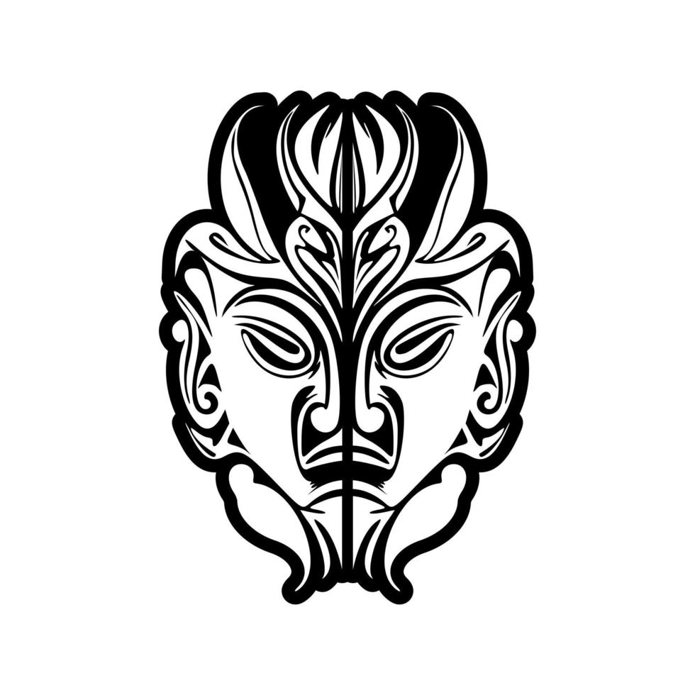 vecteur tatouage esquisser de une noir et blanc polynésien Dieu masque.