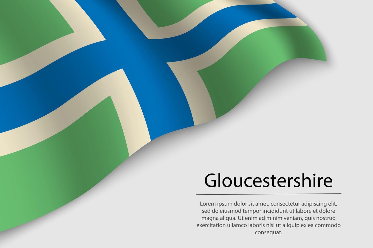 vague drapeau de Gloucestershire est une comté de Angleterre. bannière ou r vecteur