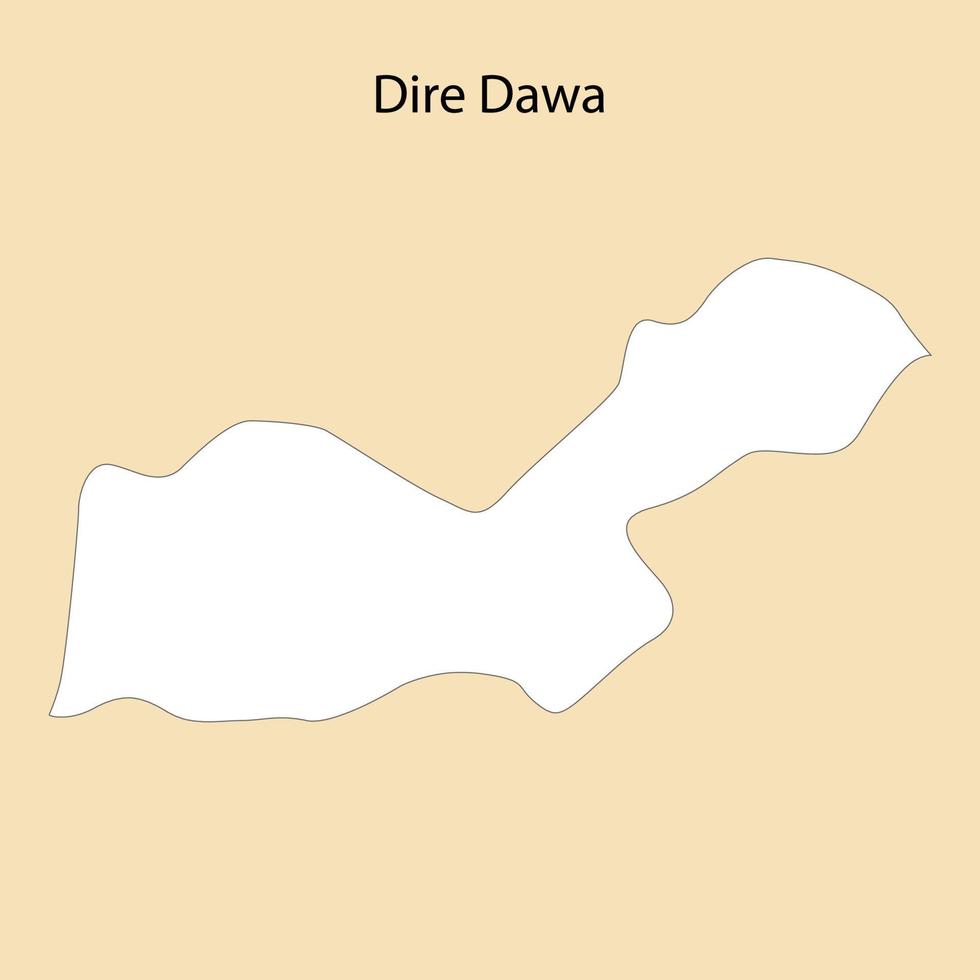 haute qualité carte de terrible Dawa est une Région de Ethiopie vecteur