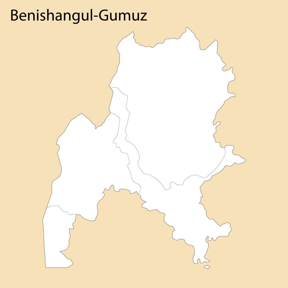 haute qualité carte de benishangul-gumuz est une Région de Ethiopie vecteur