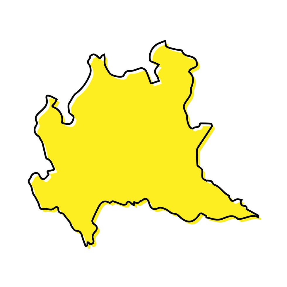 Facile contour carte de Lombardie est une Région de Italie vecteur