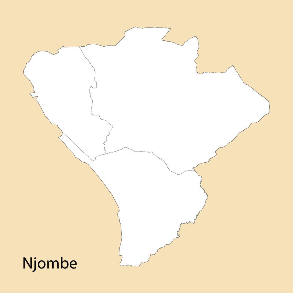 haute qualité carte de njombé est une Région de Tanzanie vecteur