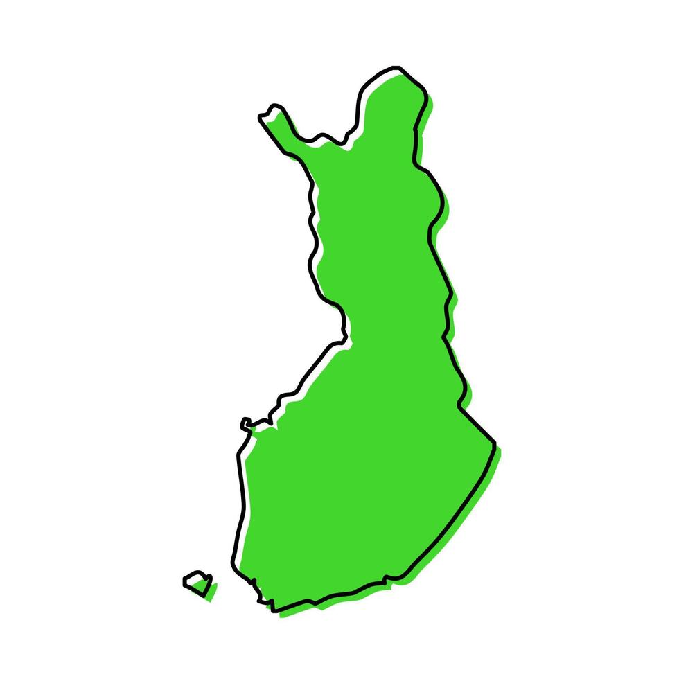 Facile contour carte de Finlande. stylisé ligne conception vecteur
