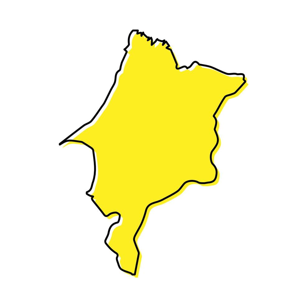 Facile contour carte de maranhao est une Etat de Brésil. stylisé li vecteur
