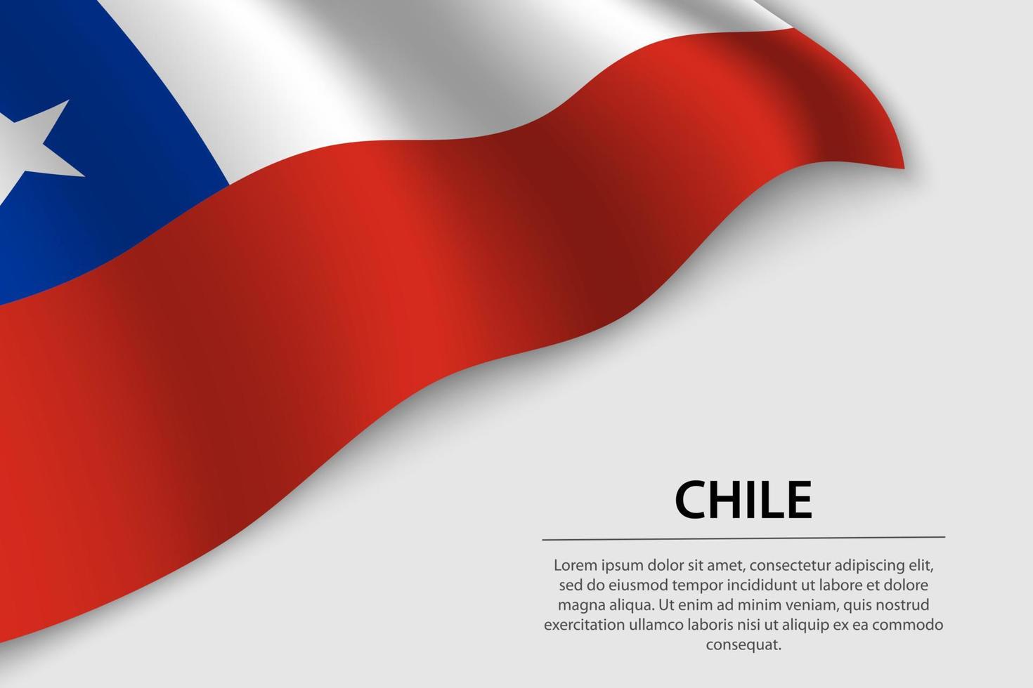 vague drapeau de Chili sur blanc Contexte. bannière ou ruban vecteur