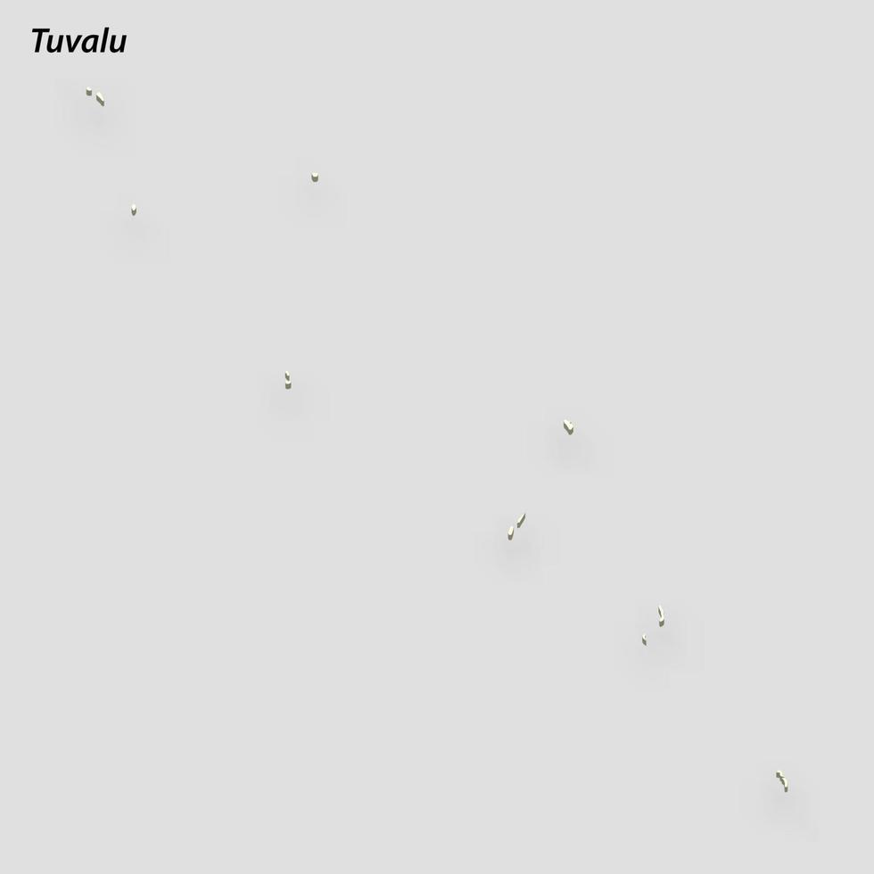 3d isométrique carte de Tuvalu isolé avec ombre vecteur