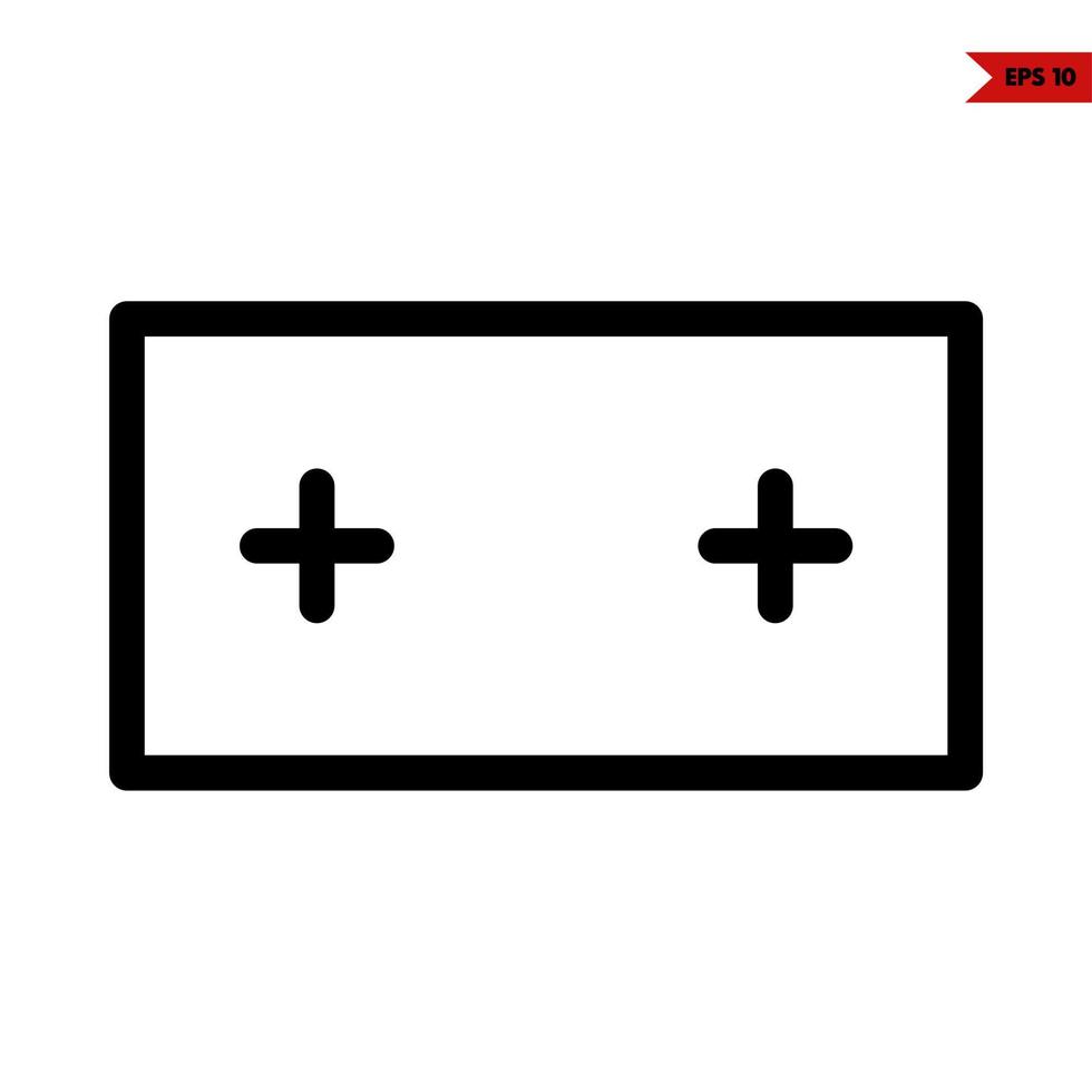 icône de ligne de batterie vecteur