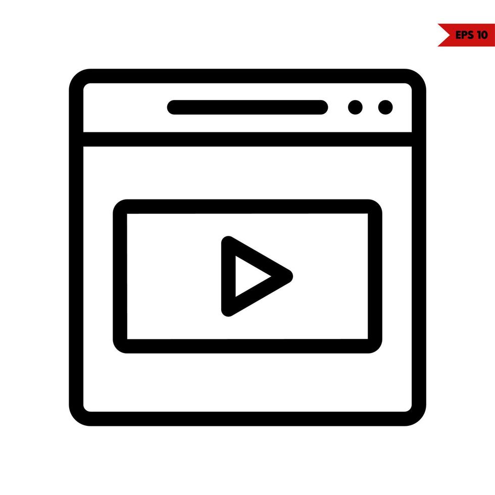 vidéo dans moniteur ligne icône vecteur