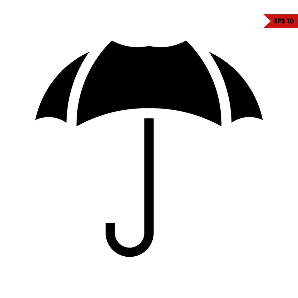 icône de glyphe de parapluie vecteur