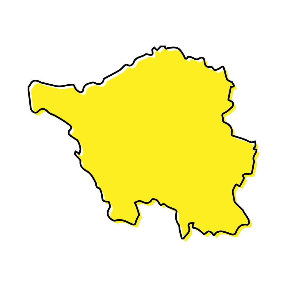 Facile contour carte de Sarre est une Etat de Allemagne. vecteur