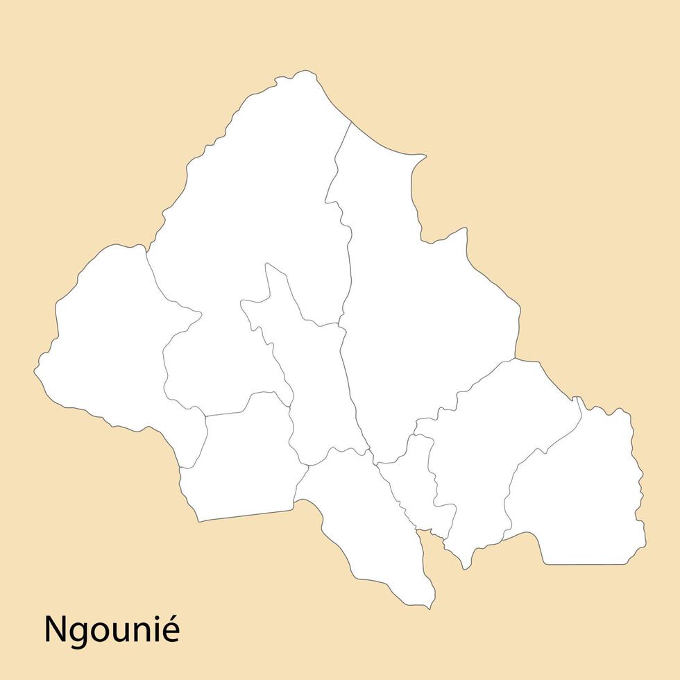 haute qualité carte de ngounie est une Région de Gabon vecteur