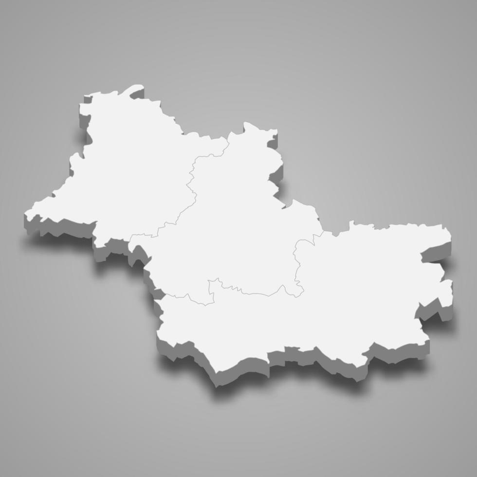 3d isométrique carte de Loir et Cher est une département dans France vecteur