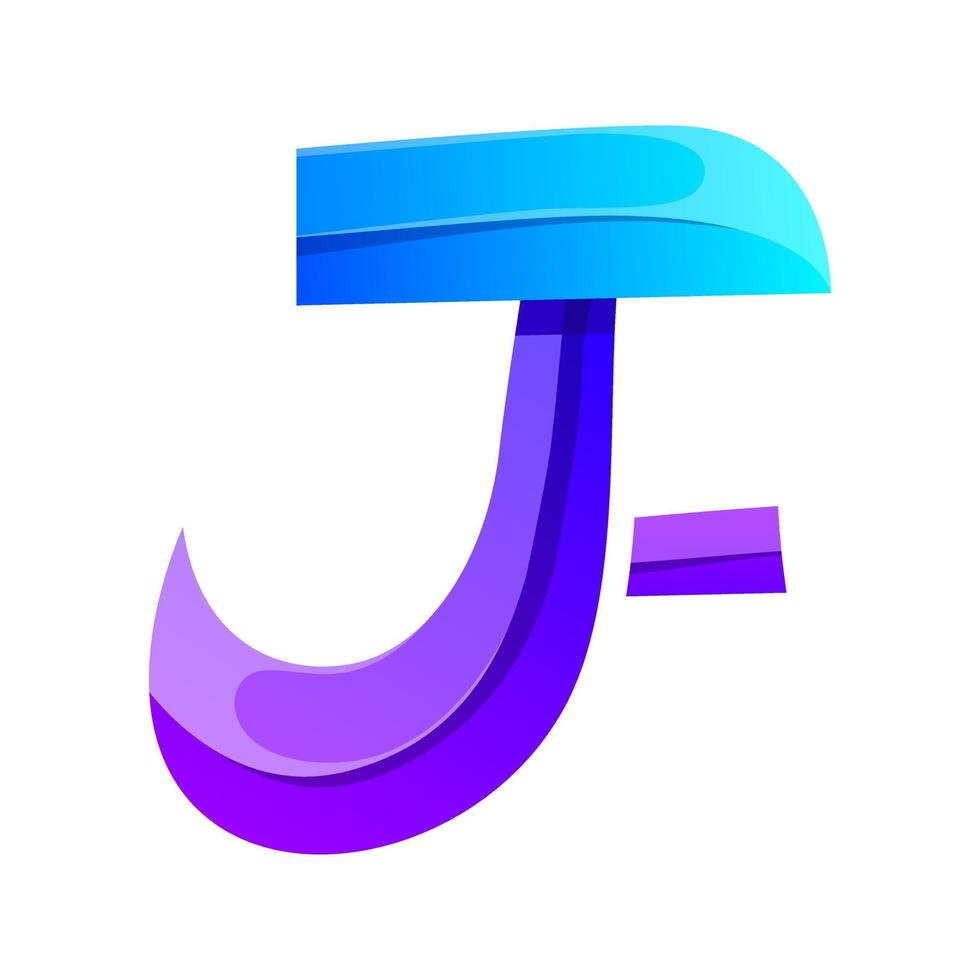 vecteur logo unique lettre F coloré pente conception illustration
