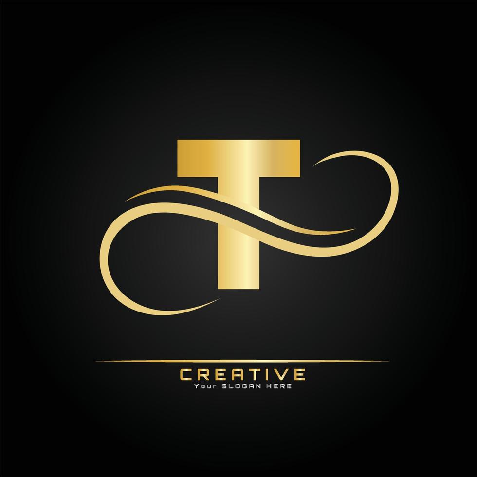 lettre initiale luxueux logo modèle. logo d'or concept. lettre logo avec d'or luxe Couleur et monogramme conception. vecteur