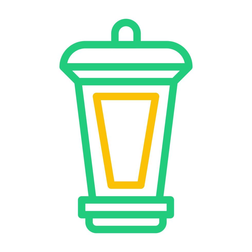 lanterne icône bicolore vert Jaune style Ramadan illustration vecteur élément et symbole parfait.