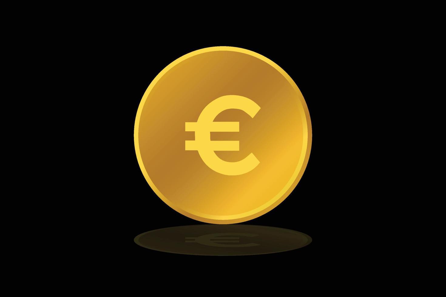 vecteur or pièce de monnaie euro devise argent icône signe ou symbole