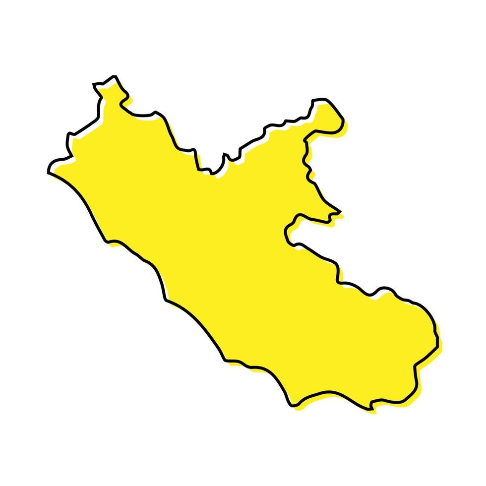 Facile contour carte de Lazio est une Région de Italie vecteur
