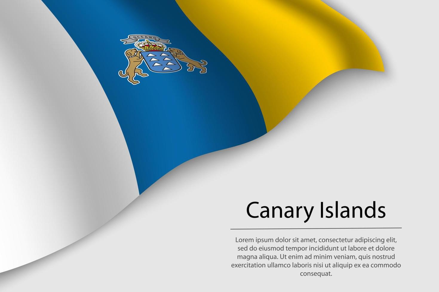 vague drapeau de canari îles est une Région de Espagne. bannière ou nervure vecteur