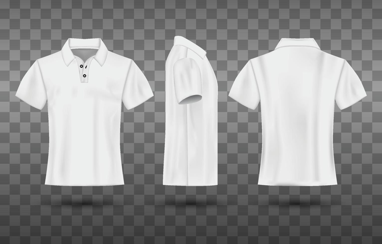 3d blanc polo chemise moquer en haut vecteur