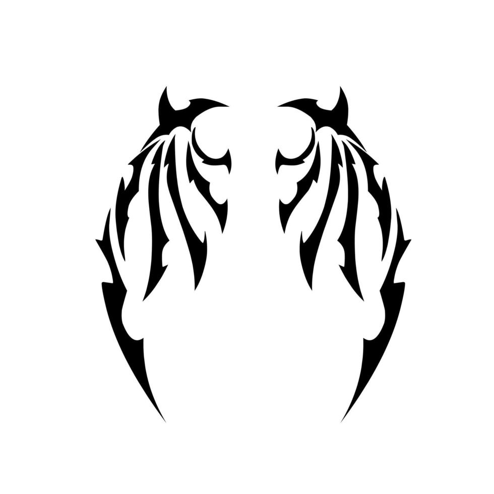 illustration vecteur graphique de tribal art conception aile tatouage parfait pour dragon ailes, diable ailes et chauves-souris