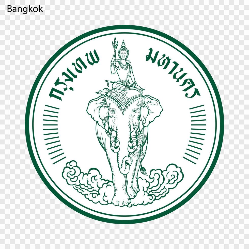 emblème ville de Thaïlande vecteur