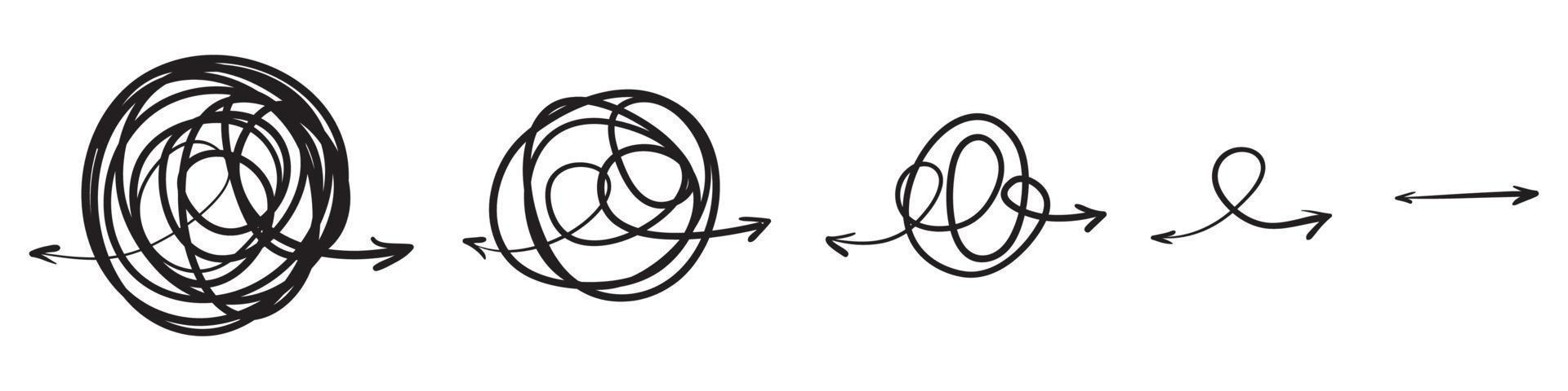 complexe façon symbole ensemble avec écrit rond éléments, mêlée signe, diplômé linéaire La Flèche chemin avec indice ou Balle enchevêtrement dans le milieu. vecteur illustration. isolé sur une blanc Contexte