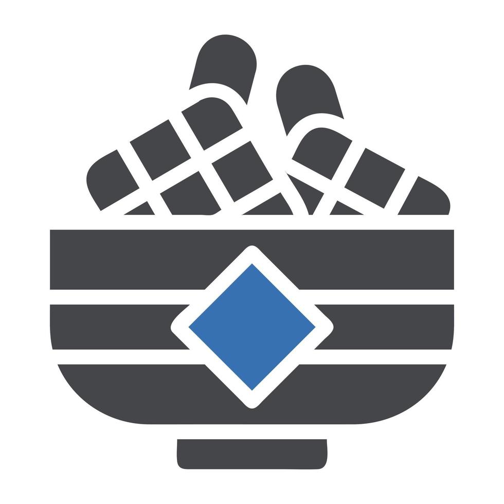 ketupat icône solide gris bleu style Ramadan illustration vecteur élément et symbole parfait.