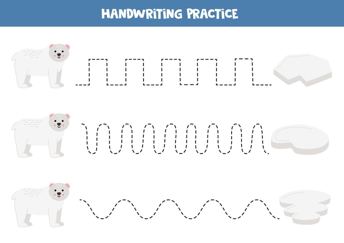 tracé lignes pour enfants. dessin animé polaire ours et la glace berg. vecteur