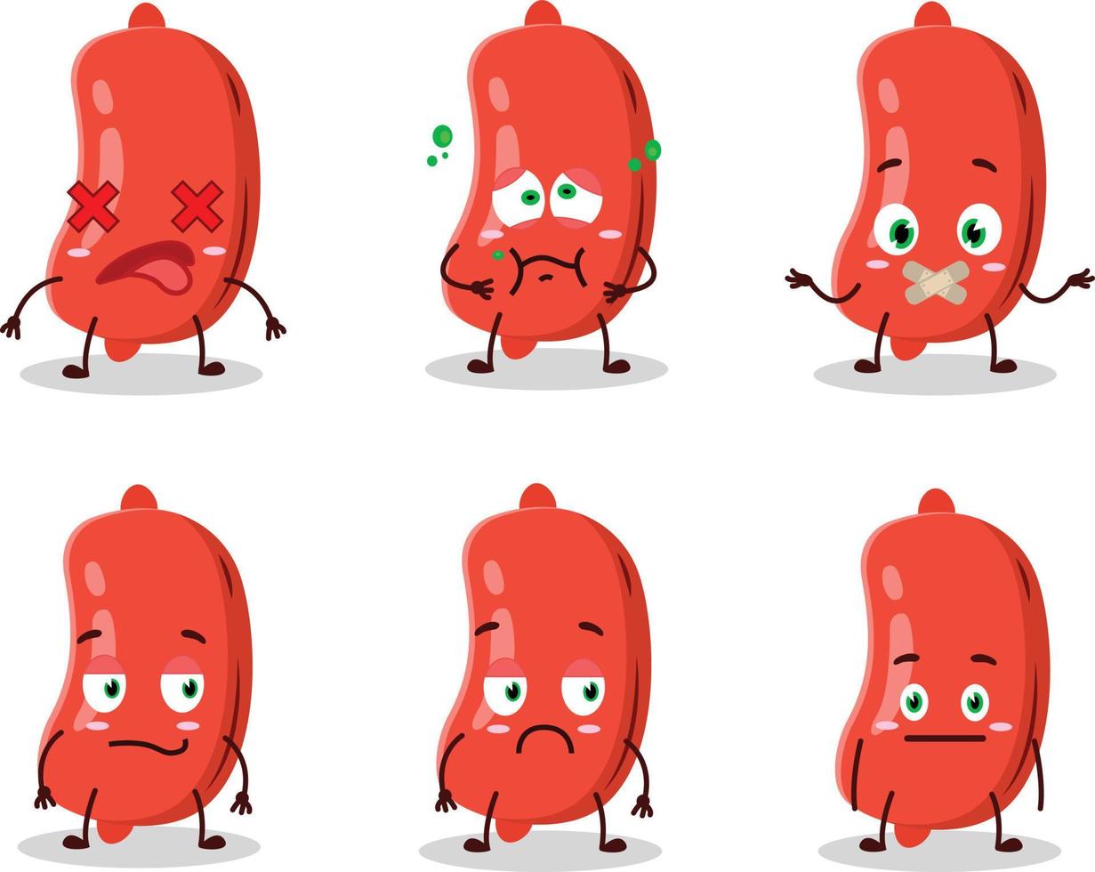 saucisse dessin animé dans personnage avec Nan expression vecteur