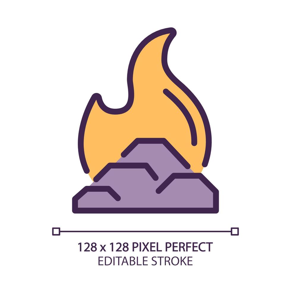 fossile carburant pixel parfait rgb Couleur icône. hydrocarbure Matériel utilisé à chaleur. Puissance moteurs carburant. énergie génération. isolé vecteur illustration. Facile rempli ligne dessin. modifiable accident vasculaire cérébral