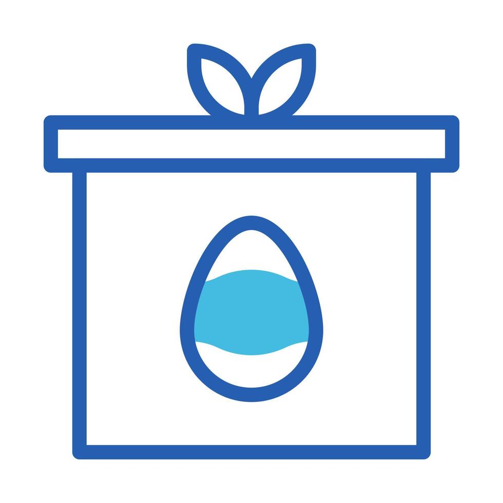 cadeau Oeuf icône bichromie bleu style Pâques illustration vecteur élément et symbole parfait.