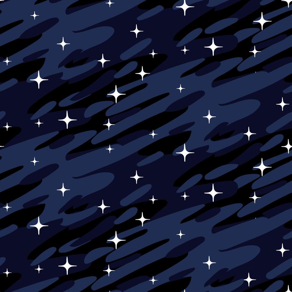 le motif du ciel nocturne avec des étoiles. paillettes sur fond bleu. étoiles brillantes sur fond bleu. adapté à l'impression sur textile et papier. emballage cadeau, bannière, prospectus, papier peint, literie vecteur