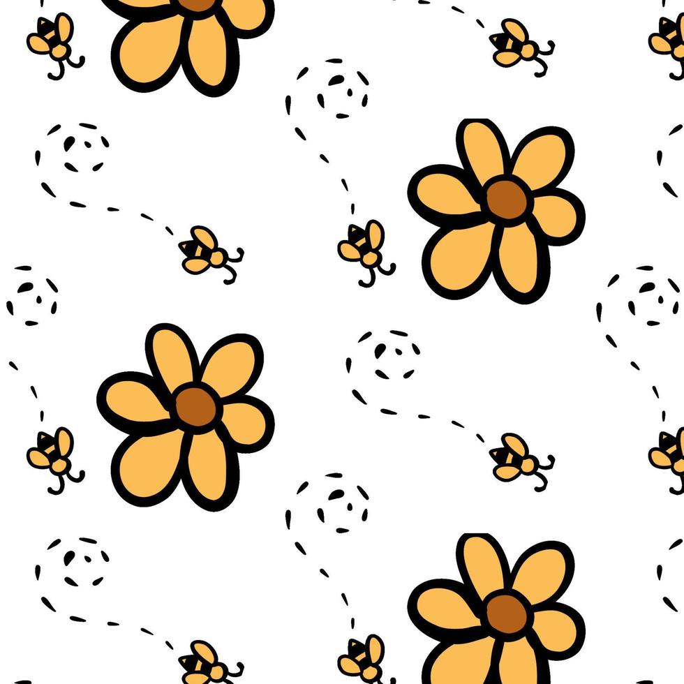 modèle à propos jardinage. vecteur illustration de fleurs et les abeilles. jardin se soucier logo. jardinier, jardinage bannière