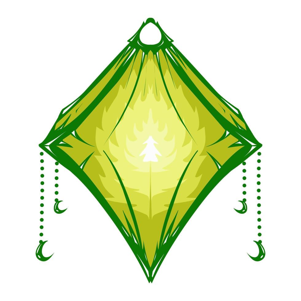 illustration de une vert lanterne avec une Jaune flamme sur le thème de Ramadan, eid al-fitr et eid al-adha vecteur