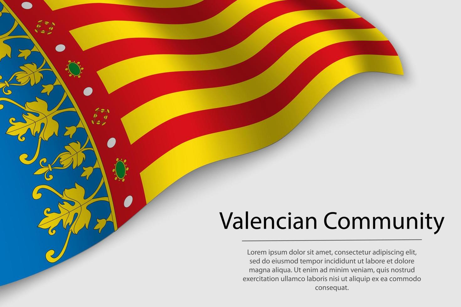 vague drapeau de valencien communauté est une Région de Espagne. bannière ou vecteur