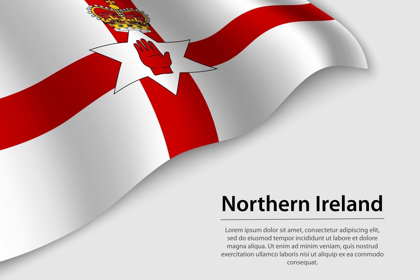vague drapeau de nord Irlande sur blanc Contexte. bannière ou nervure vecteur