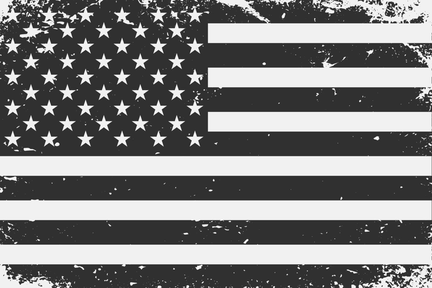 grunge stylé noir et blanc uni États drapeau. vieux ancien ba vecteur