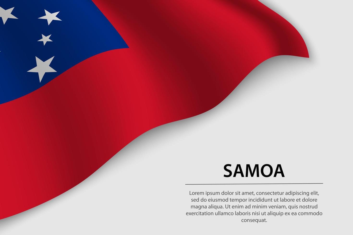 vague drapeau de samoa sur blanc Contexte. bannière ou ruban vecteur