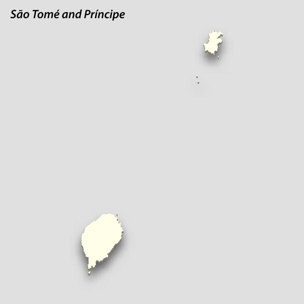 3d isométrique carte de sao tome et principe isolé avec ombre vecteur