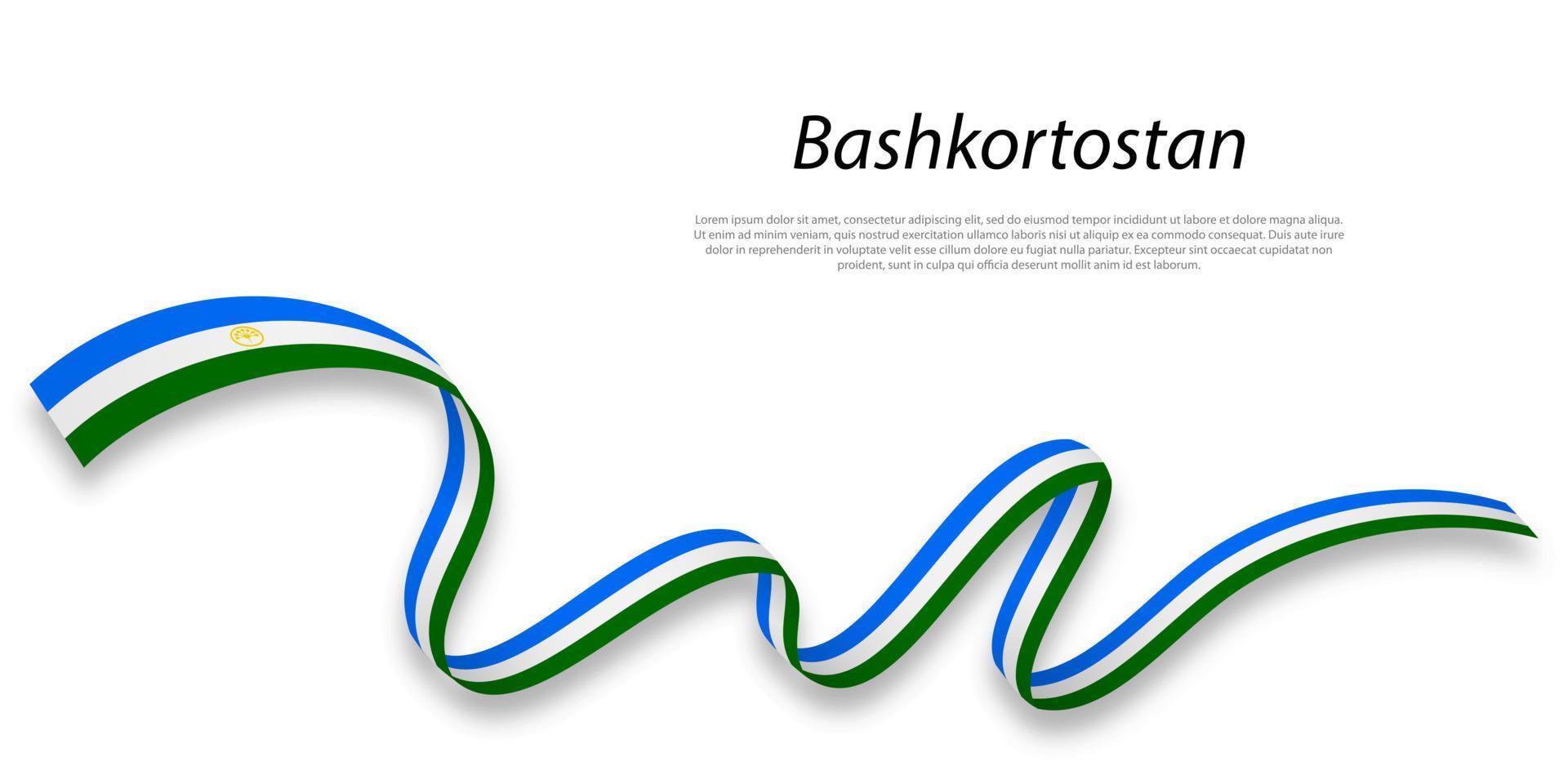 agitant ruban ou Bande avec drapeau de Bachkortostan vecteur